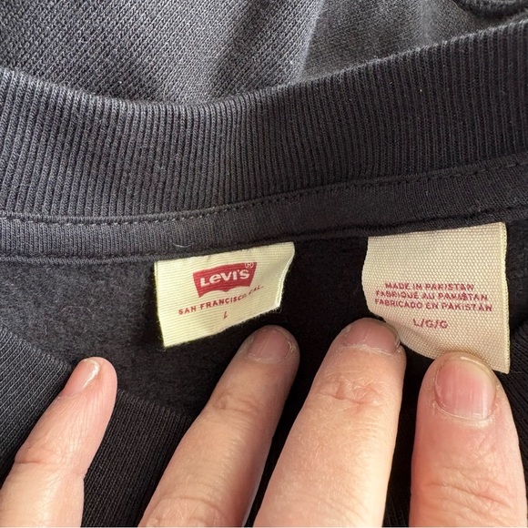 Levi’s Men’s Black Logo Sweatshirt Crewneck Pullover – Size L - Picture 5 of 6